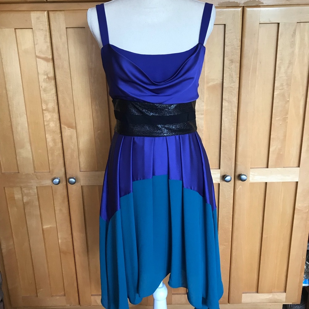 Halston Heritage Fishtail Violet Dress Sz 4 NWT